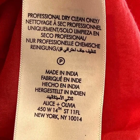 NEW Alice + Olivia Rosalee Eyelet Maxi Dress Tie Strap Red Cotton - Picture 15 of 15